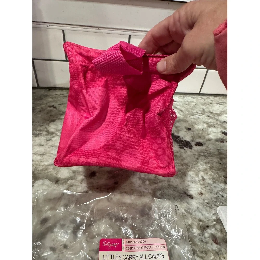 Thirty-One Littles Carry All Caddy Pink Circle Spirals 3401288D0000 Mini Tote